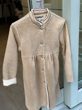 Manteau mi saison fille / imitation peau de mouton / 10 ans