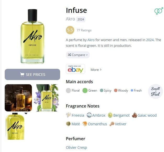 Profumi & Eau de Toilette: Decant Infuse - Akro – Usato da Lausanne venduto da Andonia 1