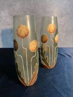 Vase Art Nouveau Verre émaillé peint Doré Jugendstil Glass