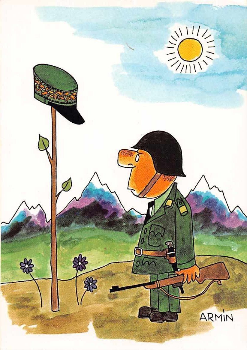 Cartoline postali: 5 MILITÄR-HUMOR-Ansichtskarten mit FELDPOST – Usato da Lufingen venduto da TopAnsichtskarten 4