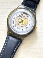 Swatch Automatic Uhr, Lederarmband, Rarität!