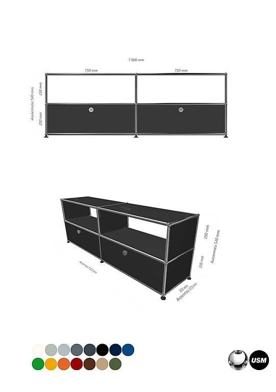 Regale: USM Haller Sideboard Anthrazitgrau RAL 7016 – Gebraucht aus Sarnen von Brunos_Best_AG 2