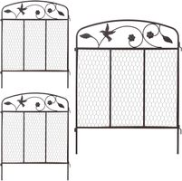 3x Gartenzaun zum Stecken 79x63x1,5cm