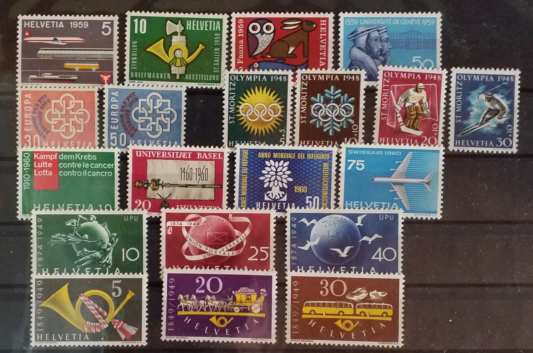 Tutti i francobolli: 1949 bis 1960 Werbemarken postfrisch Kt. 40.- – Nuovo (secondo la descrizione) da Baden venduto da Eggi
