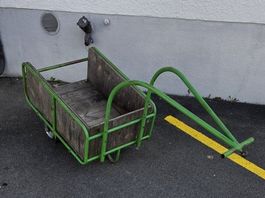 Velo Mofaanhänger Transportwagen grün Holz Zum Herrichten