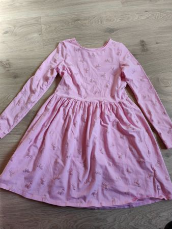 Langarm Kleid/Röckli Einhorn - Gr. 134/140
