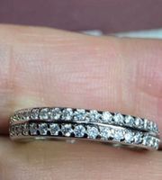 Bague argent avec diamants de moissanite certifiés GRA