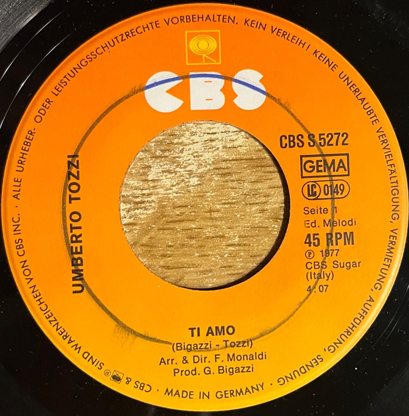 Dischi in vinile: UMBERTO TOZZI - TI AMO – Usato da Bussigny venduto da vinyl-pas-cher 2