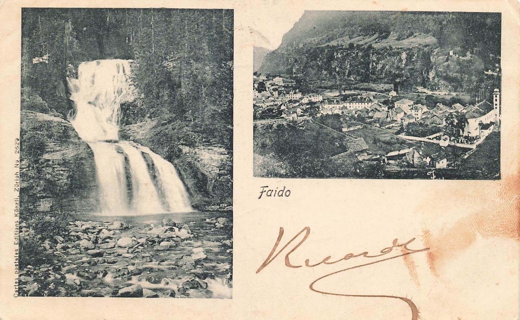 Cartoline postali: Faido (TI) Cascata della Piumogna – Usato da Biasca venduto da Blenio71