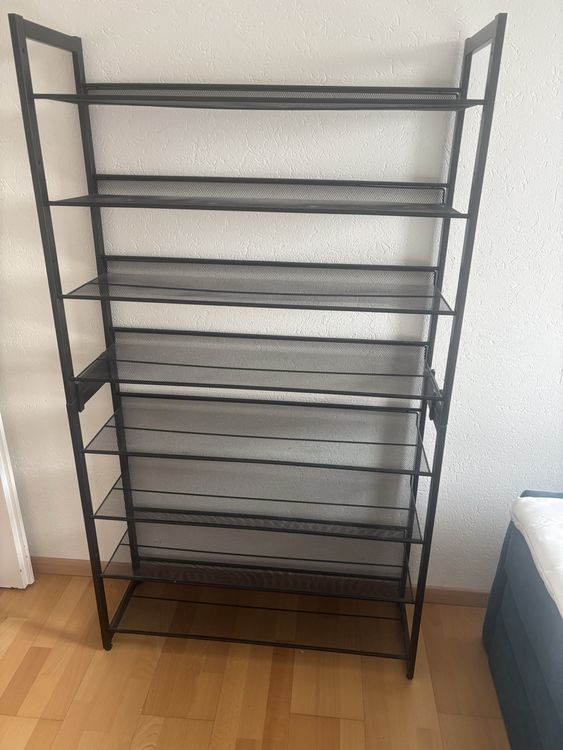 Forte Schach & MATT Schuhkorb 82cm - Metall Aufbewahrungskorb Grau