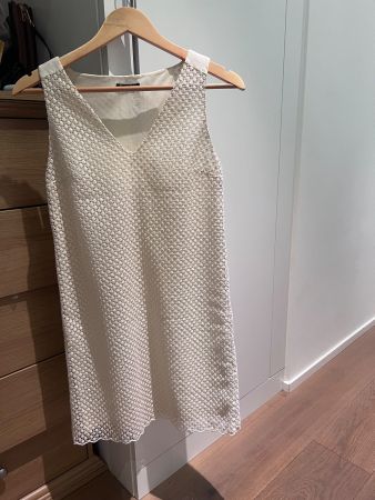 Massimo Dutti Lace Dress Cream Size EUR 34