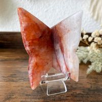 ✲ Hämatit Feuer Quarz Schmetterling ✲ 89g / 71mm Feuerquarz