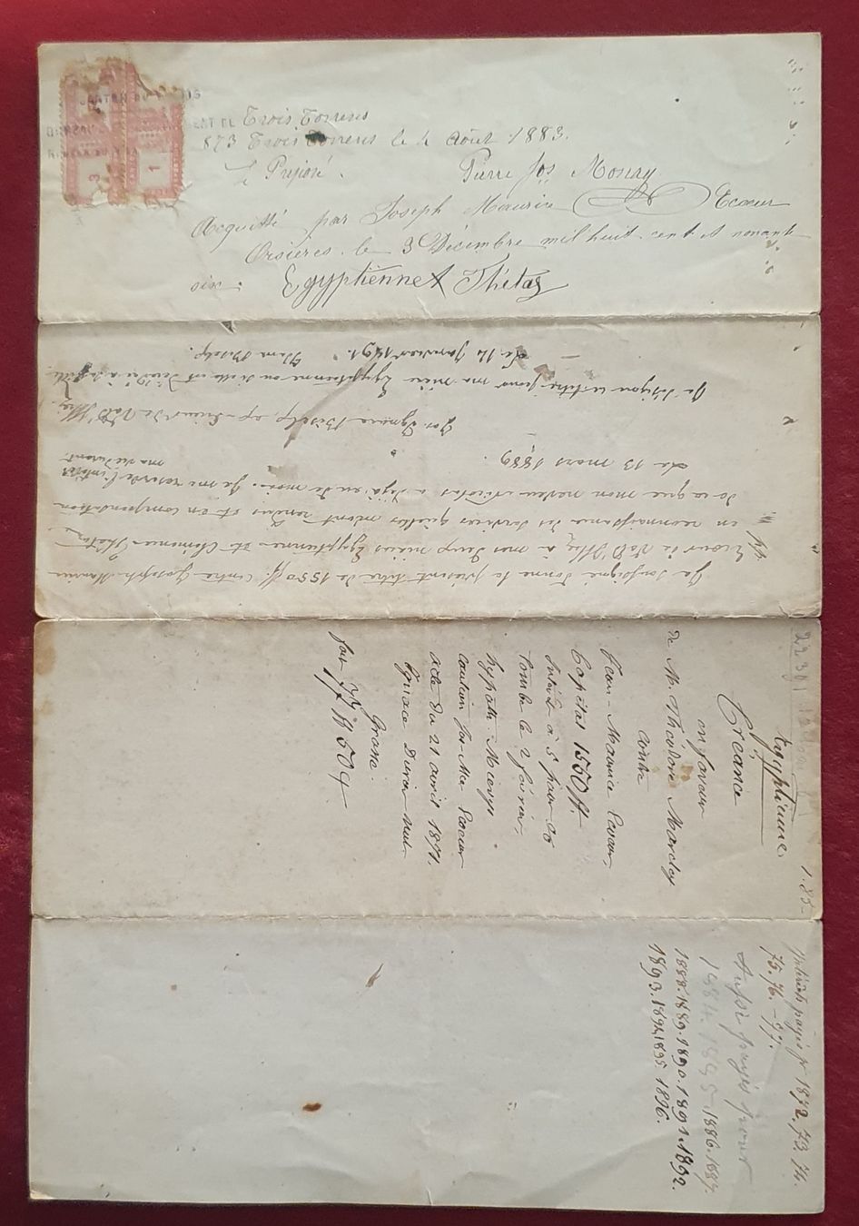 Documenti: Wallis 1883 - antikes Dokument – Usato da Kreuzlingen venduto da Rschweiz1 4