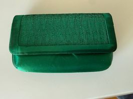 Lot 2 pochettes soirée satin  vert & bleu