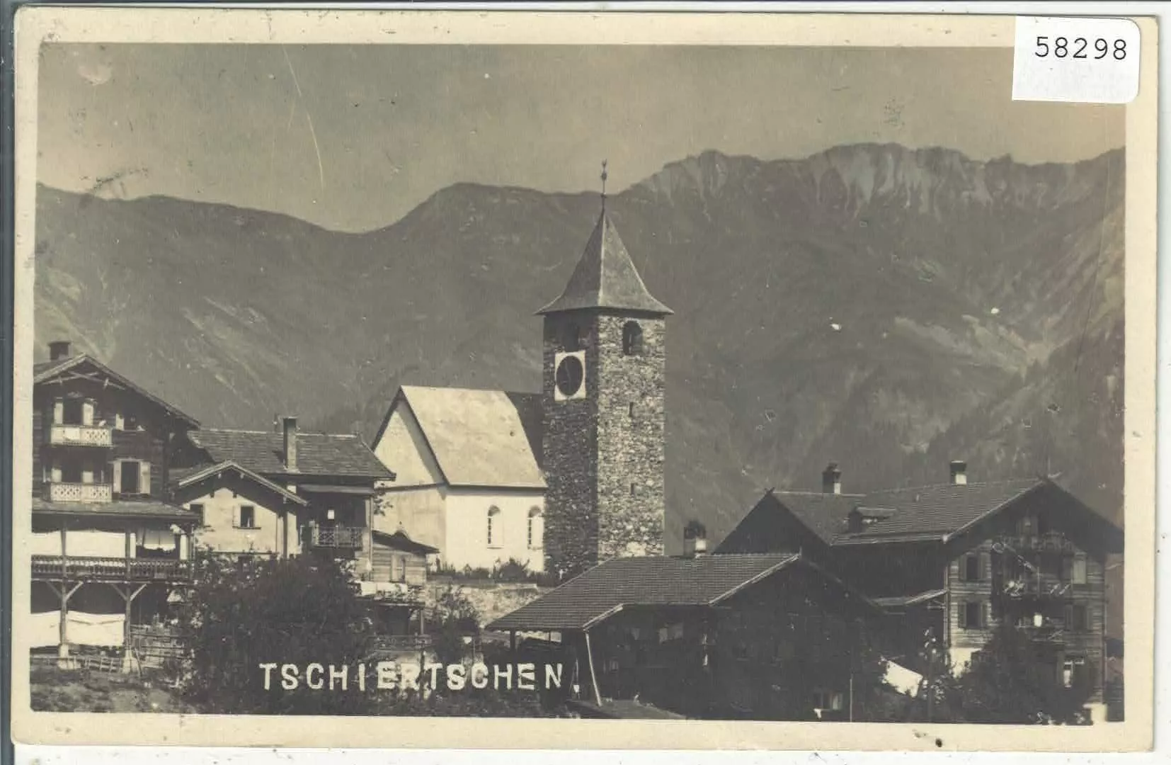 Cartoline postali: Tschiertschen - Kirche – Usato da Ettingen venduto da Kartenplanet