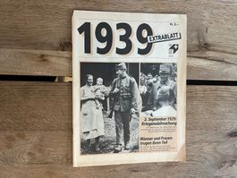 Historisches Extrablatt 1939 Kriegsmobilmachung Schweiz