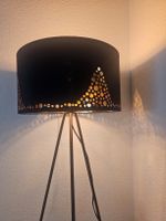 Lampe sur pied design noir/doré – superbe effet lumineux