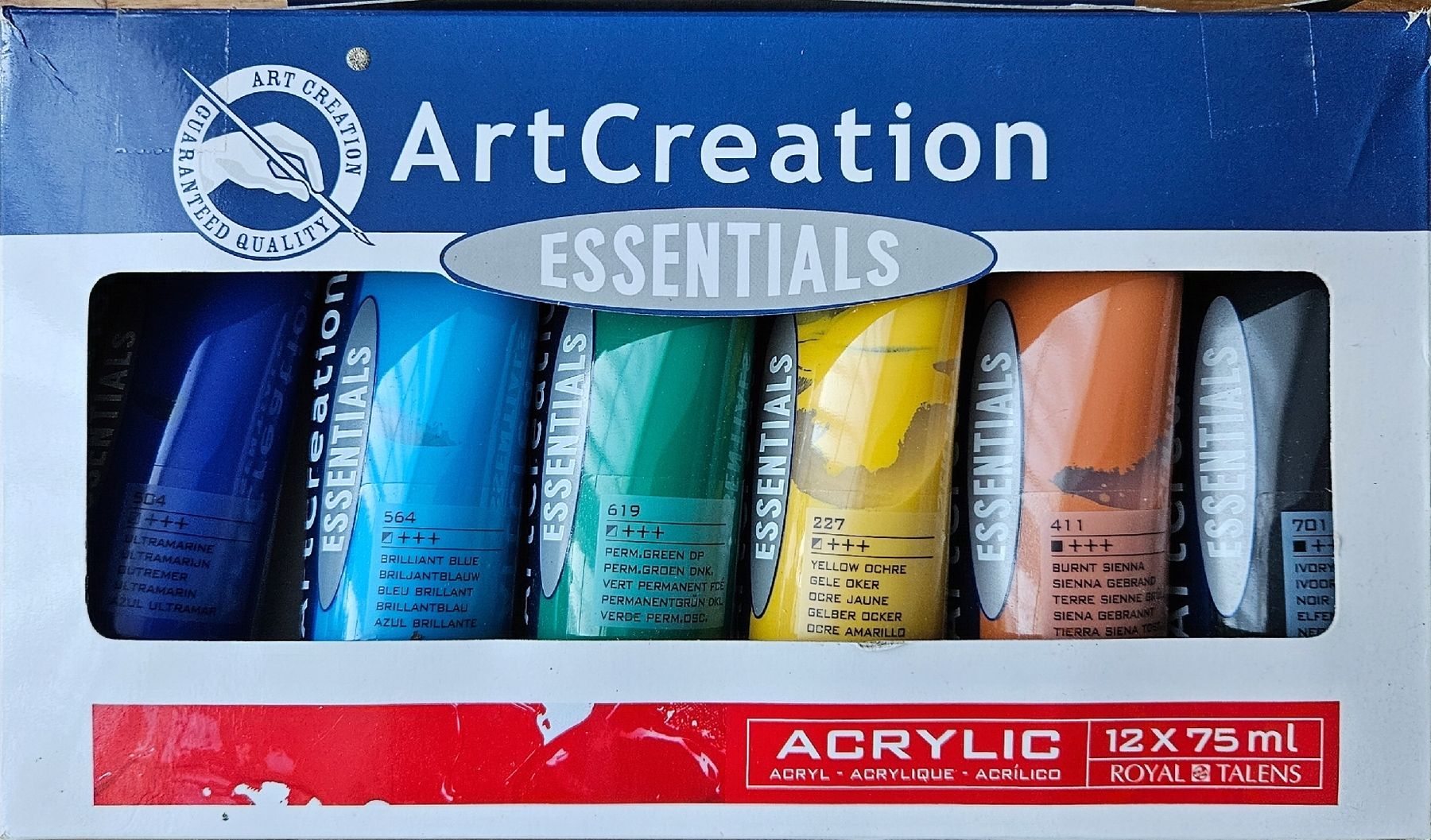 Colori: ArtCreation Essentials, 12 Acrylfarben, 75 ml, ungebraucht! – Nuovo e nell'imballaggio originale da Kreuzlingen venduto da chr_pfn9 1
