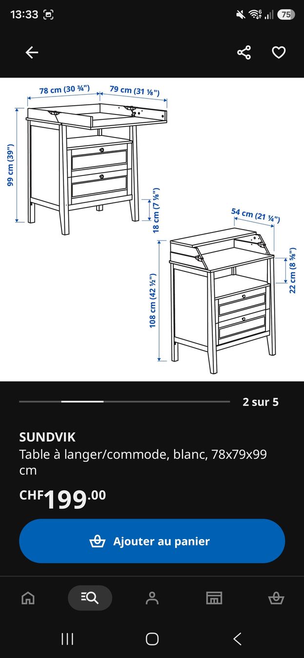 Ikea Wickeltisch & Zubehör: table à langer  – Gebraucht aus Pully von mar_htt2 3