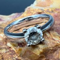 Ring Silber 925 mit kleinem Stein, Gr. 60