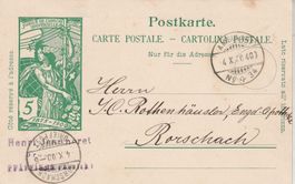 Karte mit Bahnpoststempel -1900
