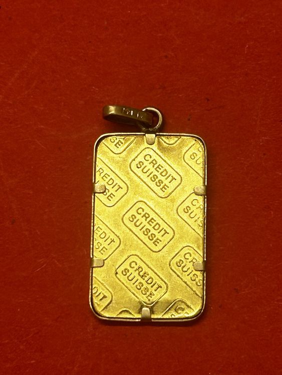 Metalli preziosi: Goldbarren von CS 5 Gramm 999 Feingold mit Fassung für Halsk – Usato da Zollikofen venduto da Jpp1976 1