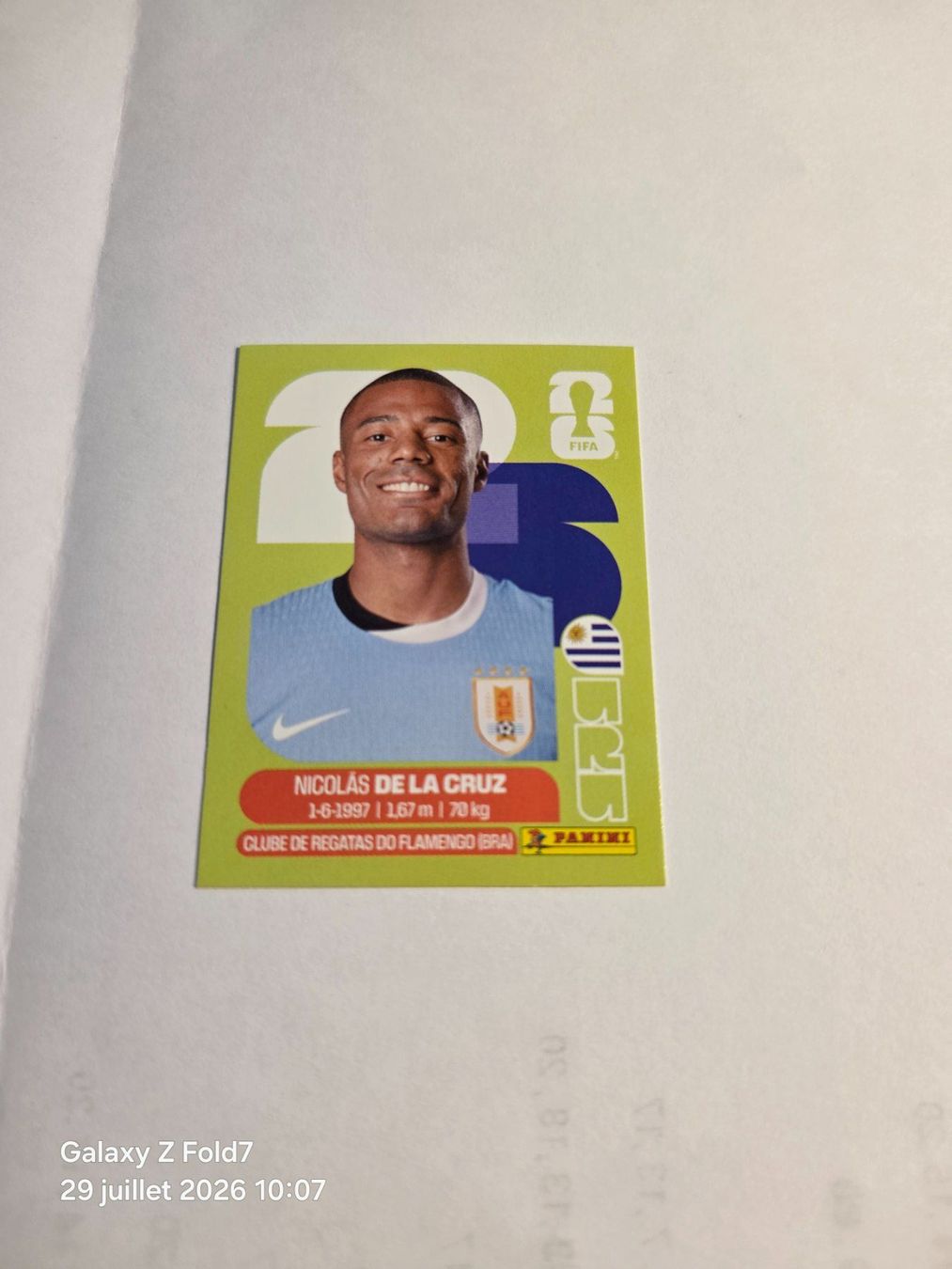 Panini Cartes à collectionner: Panini  NICOLAS DE LA CRUZ URU 15 – Neuf (Voir description) à Grand-Lancy par Seo67