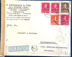 1942 Rumänien - Timișoara Zesnurbrief DR nach Deutschland