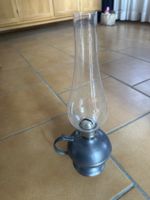 Öllampe Metall Glas guter Zustand 24cm