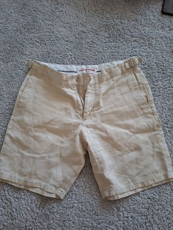 short Orlebar Brown taille 30 beige en lin et coton