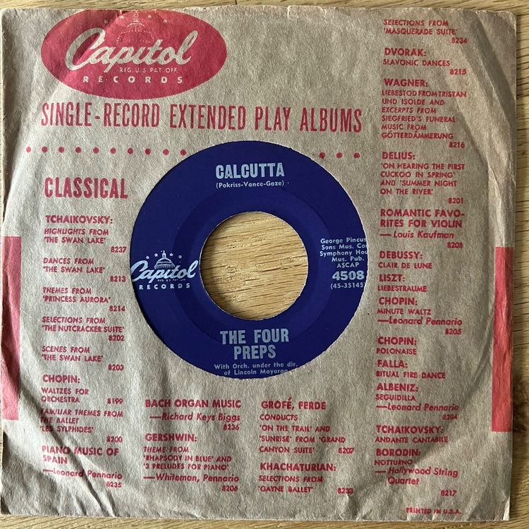 Four Preps Calcutta / 1. USPress. 1961 Kaufen auf Ricardo