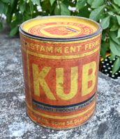 antike grosse Bouillon KUB France Blechdose Höhe 23cm