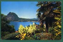 Lugano, Panorama con Monte San Salvatore, 1973, gelaufen