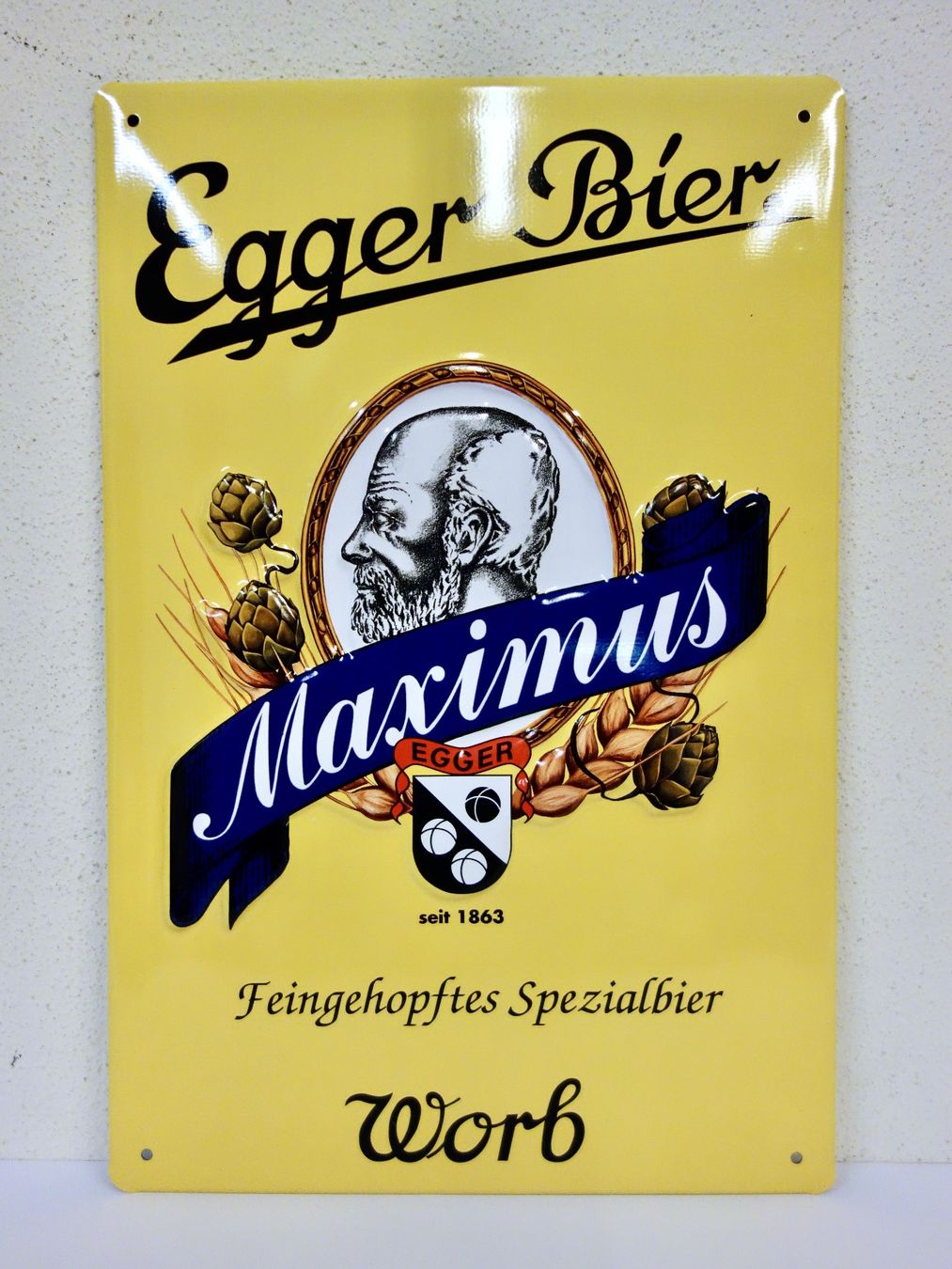 Insegne: Blechschild EGGER BIER WORB Werbung Werbeschild Schild Blech – Nuovo e nell'imballaggio originale da Kerzers venduto da bottlesandboxes 1