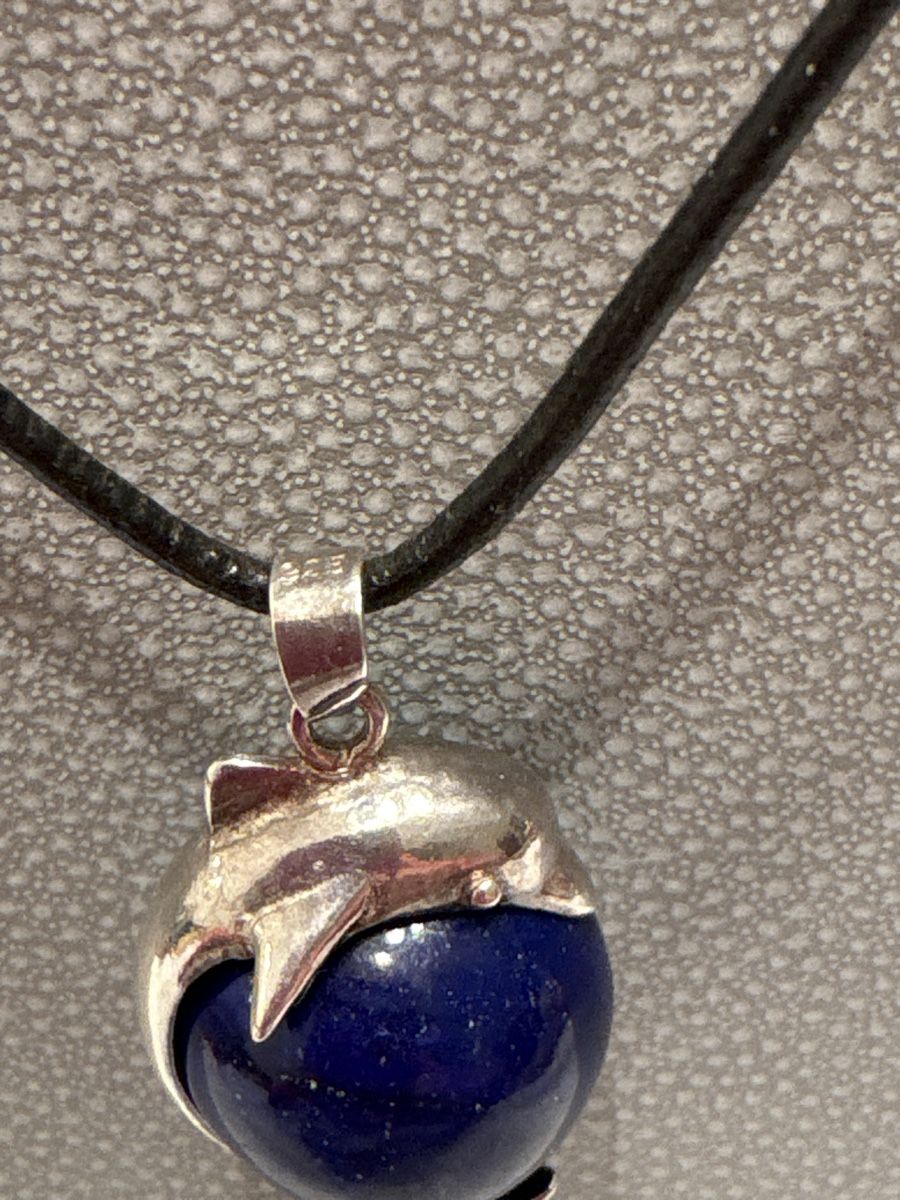 Anhänger: Lapislazuli Anhänger mit Delfin aus 925 Silber – Gebraucht aus Gattikon von mo.suter 1