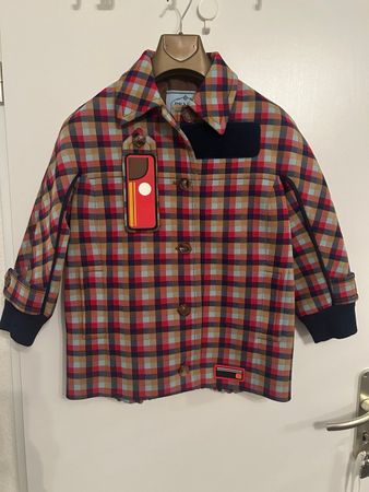 Prada Jacke, kariert, Grösse 36, Herbst-Look, neuwertig