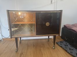 Sideboard mit Glastür und Schubladen antiker Stil 60er jahre