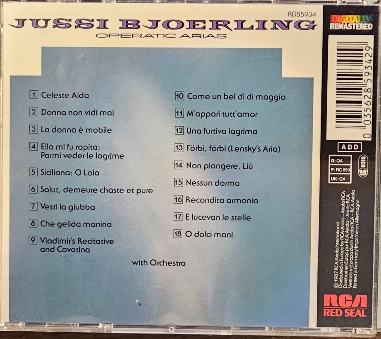 CDs: Jussi Bjoerling – Operatic Arias – Gebraucht aus Wahlen b. Laufen von Cg10 2