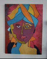 Gemälde, Abstraktes Gesicht,handmade 60×80