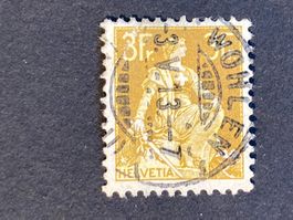 Schweiz 1913 Helvetia Schwert 3.Fr Vollstempel WOHLEN 3.V.13