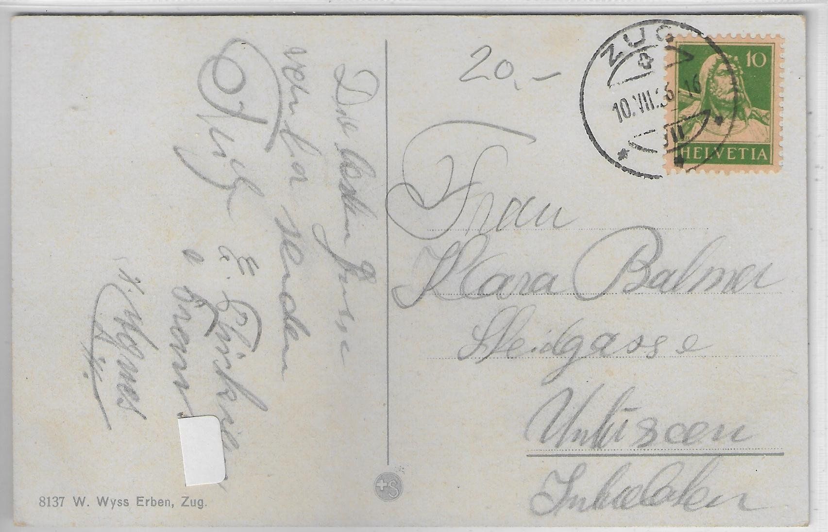 Cartoline postali: Zug vom See aus - Ruderboot - Litho – Usato da Ettingen venduto da Kartenplanet 1