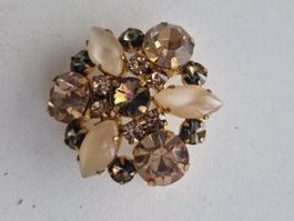 Elegante Brosche aus den 50ziger Jahren/goldfarben