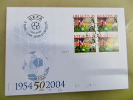 Brief FDC Sondermarken UEFA 4erBlock 2004