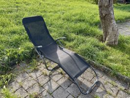 Gartenliege/Sonnenliege Schwarz Ideal für Balkon und Garten