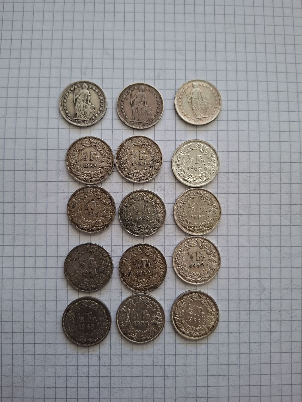 Toutes les monnaies: 15 x Schweizer 1/2 FR aus Silber – D'occasion à Uster par mak_mw2n 1