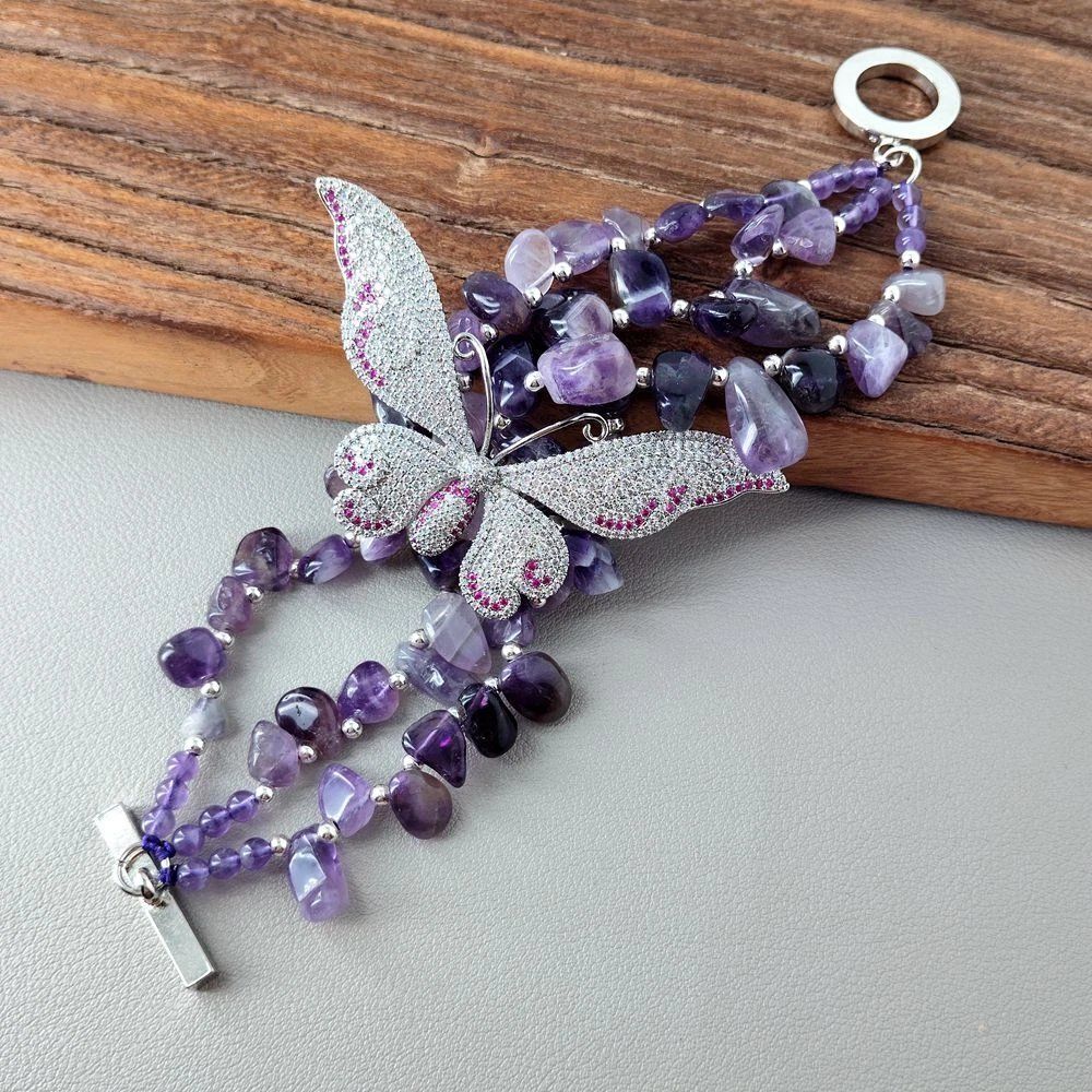 Bracciali & Braccialetti: Schmetterling Amethyst Armband Bracelet Améthyste – Nuovo (secondo la descrizione) da Prilly venduto da ilyria73 4