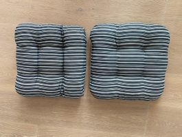 Neuwertig! 8er Set Sitzkissen schwarz/beige gestreift