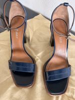 Bally sandals blue leather block heel, size 38