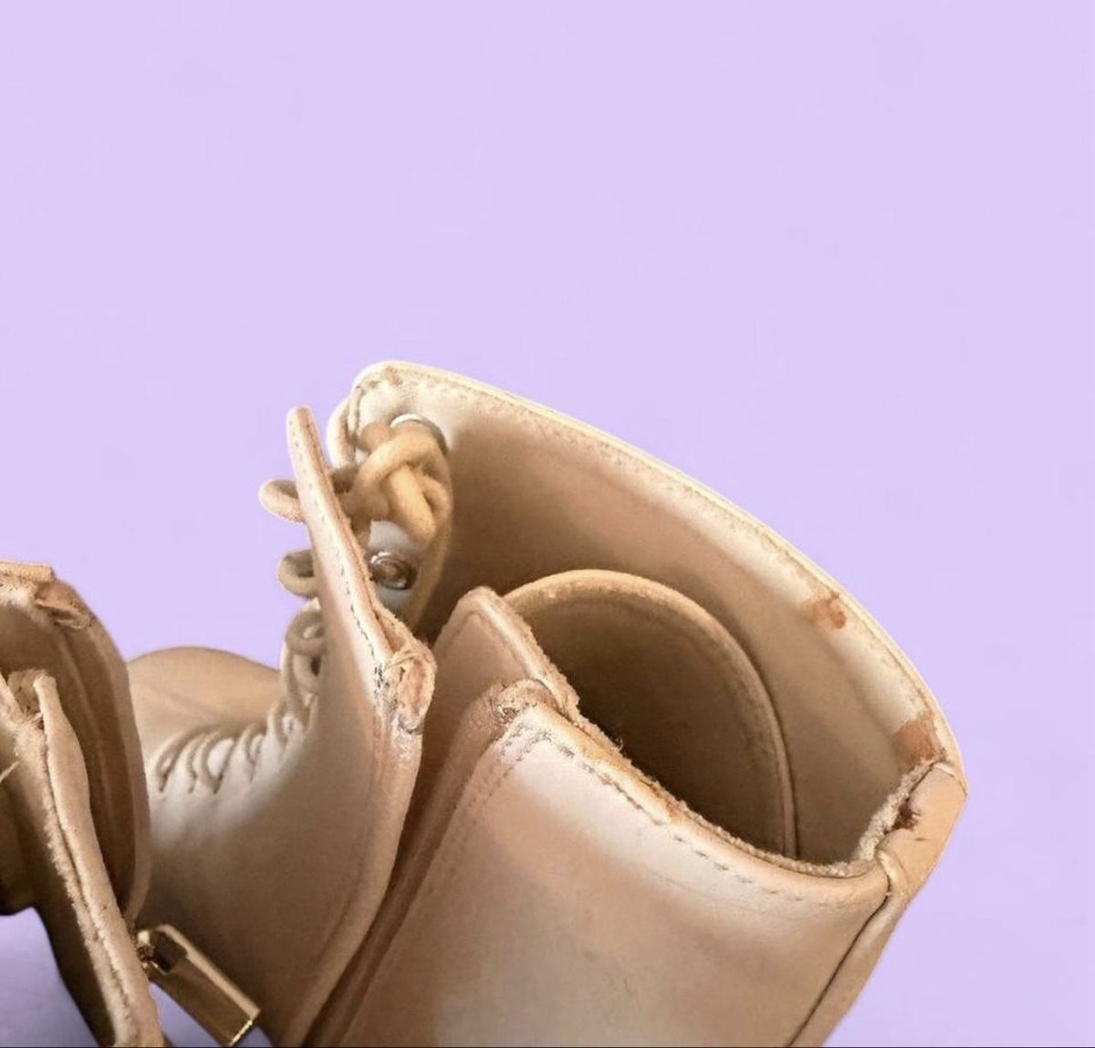 Stradivarius Scarpe da donna: Beige Schnürstiefel von Stradivarius – Usato da Lenzburg venduto da Vani1313 4