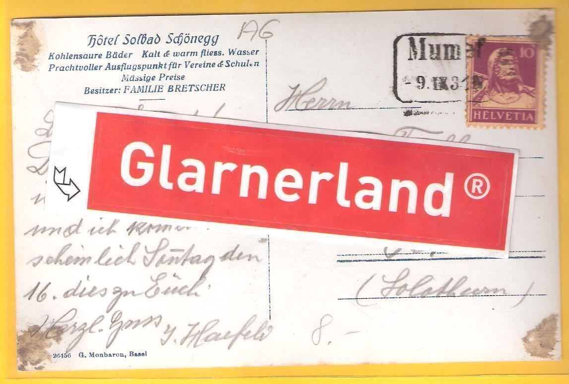 Ansichtskarten: 9.9.31 Mumpf/2-Bild Hotel+Solbad Schönegg – Gebraucht aus Zürich von Hagliweg 3